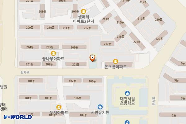 둔산도서관 (평생학습원) 위치 지도 — 대전광역시 서구 청사로 263