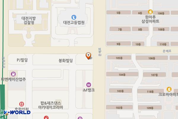 대전지방변호사회관 위치 지도 — 대전광역시 서구 문예로 73