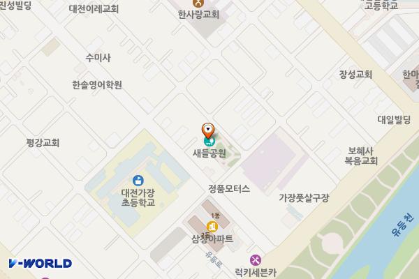 새들어린이공원 위치 지도 — 대전광역시 서구 괴정로198번길 46