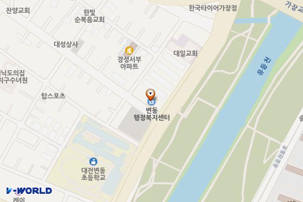 변동행정복지센터 위치 지도 — 대전광역시 서구 중반5길 133