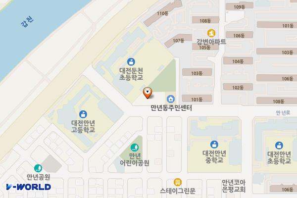 대전만년동우체국 위치 지도 — 대전광역시 서구 만년로 15