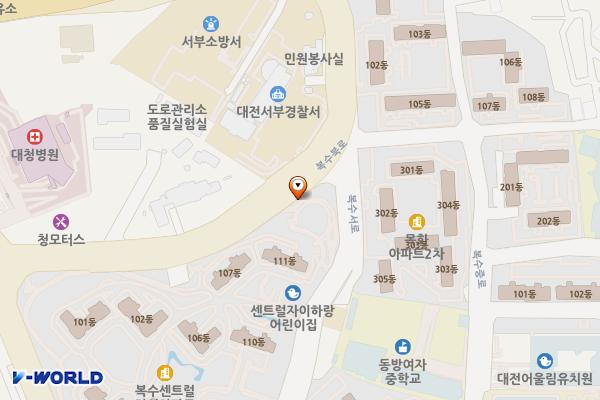 불티어린이공원 위치 지도 — 대전광역시 서구 복수북로 30