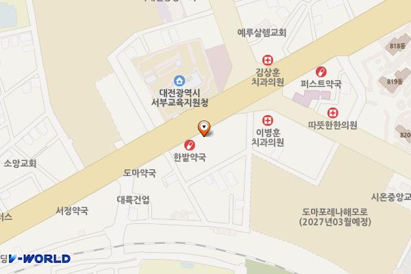 대전도마동우체국 위치 지도 — 대전광역시 서구 계백로 1422