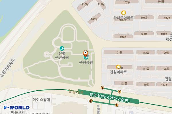 은평공원① 위치 지도 — 대전광역시 서구 월평중로 55