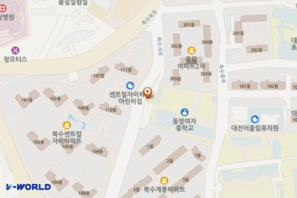복수동행정복지센터 위치 지도 — 대전광역시 서구 복수서로 26