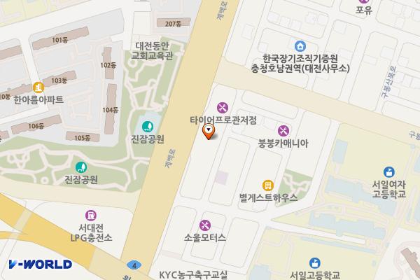 프레즈스테이션주유소 위치 지도 — 대전광역시 서구 계백로 838, SK주유소 (관저동)