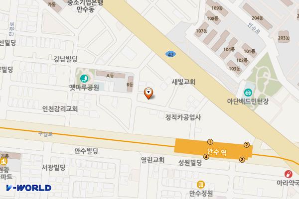 진주3호(정기차량전용) 위치 지도 — 인천광역시 남동구 만수5동 883-23