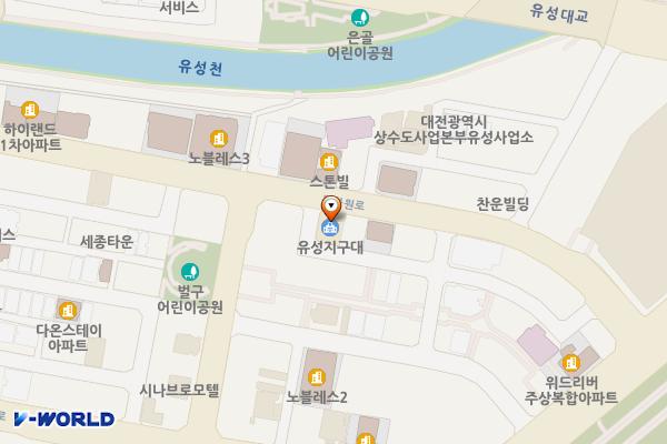대전유성경찰서 유성지구대 위치 지도 — 대전광역시 유성구 문화원로 136(봉명동)