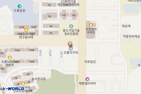대전유성경찰서 도룡지구대 위치 지도 — 대전광역시 유성구 가정로318(도룡동)