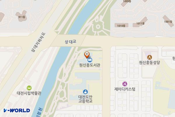 원신흥도서관 2층 위치 지도 — 대전광역시 유성구 원신흥남로 59 (원신흥동)