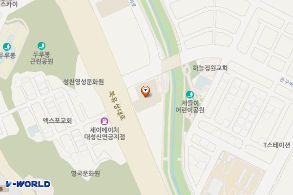 유성구 청소년수련관 지하1층 위치 지도 — 대전광역시 유성구 북유성대로 158 (죽동)