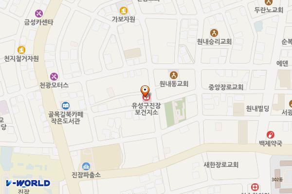 유성구 진잠건강나눔센터 1층 위치 지도 — 대전광역시 유성구 진잠로102번길 39(원내동)