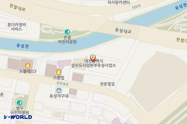 대전광역시 상수도사업본부 유성사업소 1층 위치 지도 — 대전광역시 유성구 한밭대로492번길 26-18 (봉명동)