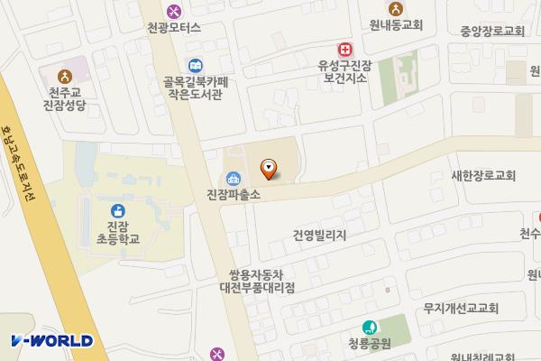 진잠동 행정복지센터 1층 위치 지도 — 대전광역시 유성구 원내로 5 (원내동)