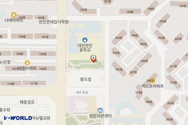 아리어린이공원 위치 지도 — 대전광역시 유성구 엑스포로 492 (전민동)