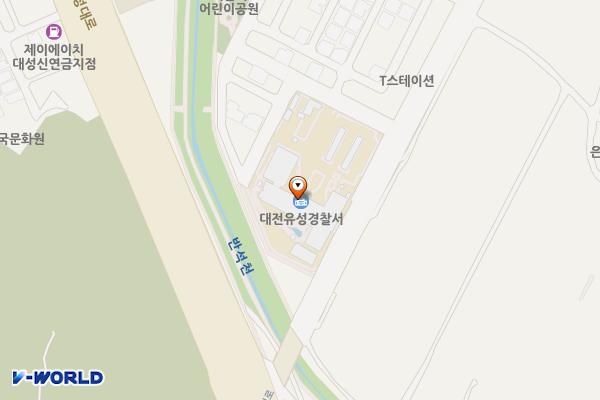 대전유성경찰서 1층(좌) 위치 지도 — 대전광역시 유성구 북유성대로 112(죽동)