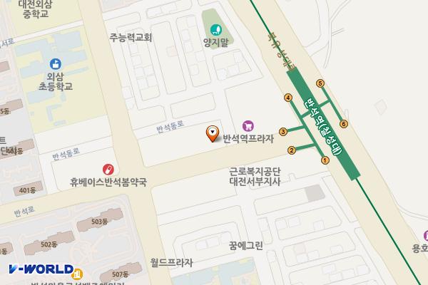 웰지빌딩 위치 지도 — 대전광역시 유성구 반석로 14 (반석동)