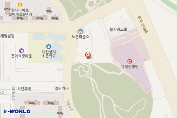 은구비공원 위치 지도 — 대전광역시 유성구 노은동로 166, 은구비공원 화장실 (지족동)