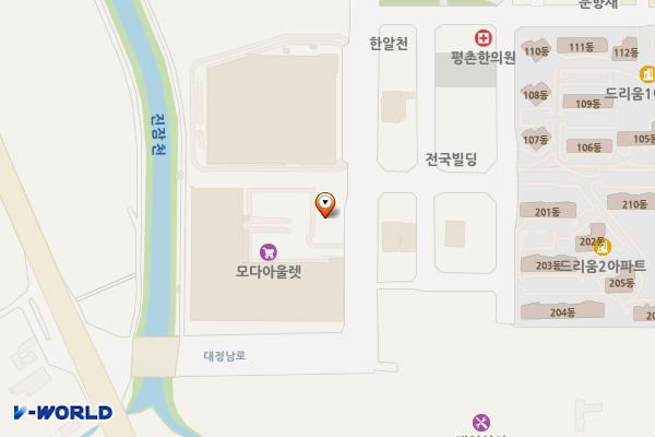 (주)모다이노칩 대전점 위치 지도 — 대전광역시 유성구 대정로 5(대정동)