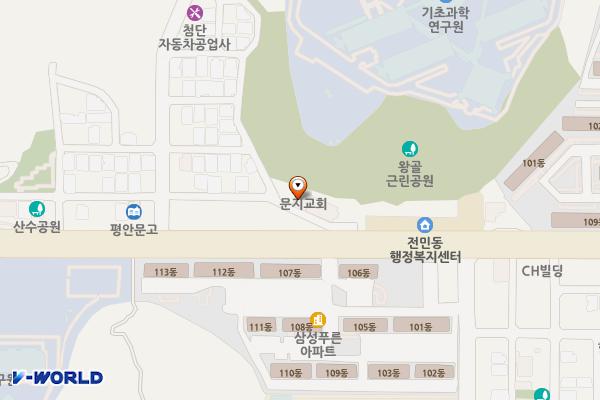 문지성결교회 위치 지도 — 대전광역시 유성구 유성대로 1709 (전민동)