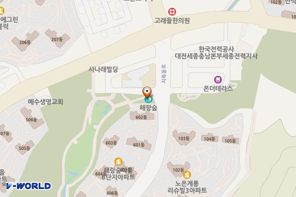 해랑숲근린공원 위치 지도 — 대전광역시 유성구 지족동로 141(지족동)