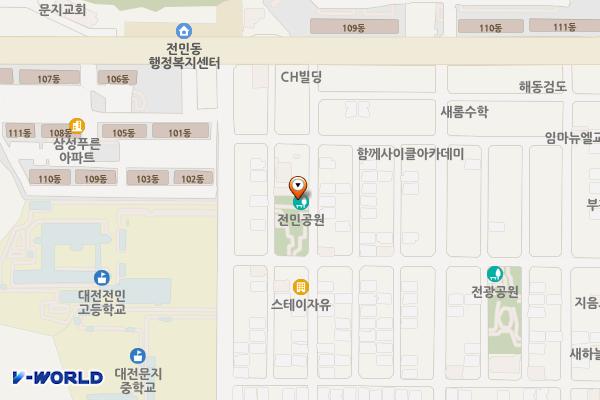 전민어린이공원 위치 지도 — 대전광역시 유성구 전민로34번길 43 (전민동)