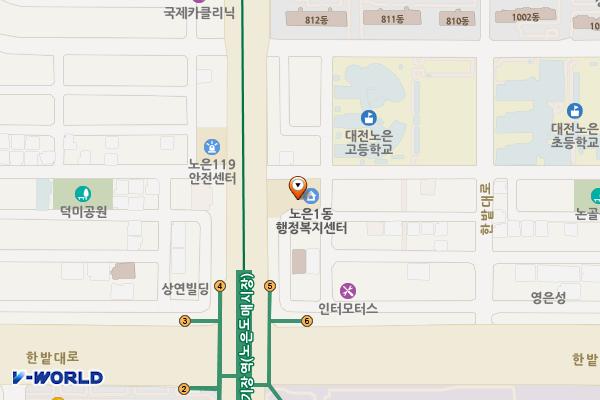 노은1동 행정복지센터 1층 위치 지도 — 대전광역시 유성구 노은동로87번길 89 (노은동)