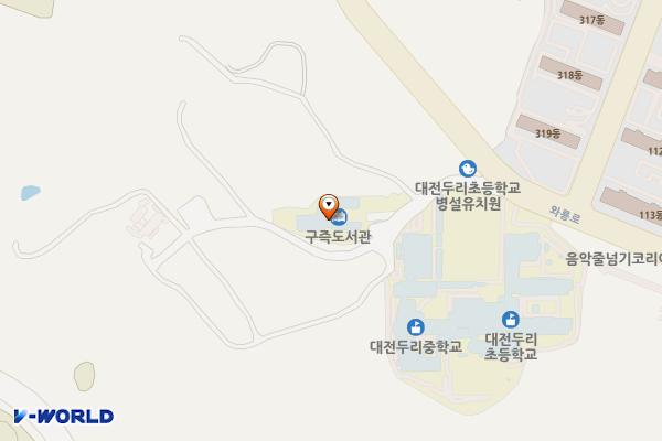 구즉도서관 2층 위치 지도 — 대전광역시 유성구 와룡로37번길 20 (송강동)
