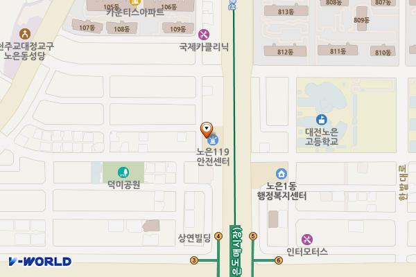 노은119안전센터 1층 위치 지도 — 대전광역시 유성구 노은로 101 (노은동)