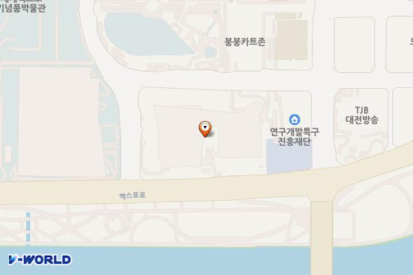 대전컨벤션센터 제1전시장 위치 지도 — 대전광역시 유성구 엑스포로 107 (도룡동)