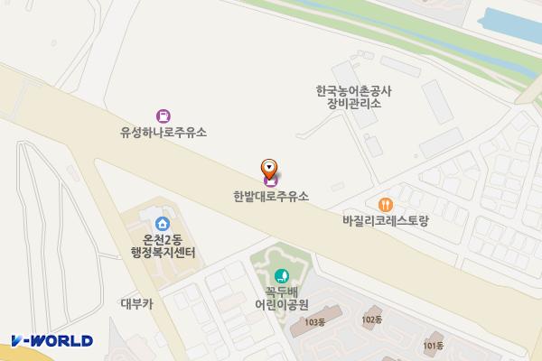 한밭대로주유소 위치 지도 — 대전광역시 유성구 한밭대로 305 (장대동)