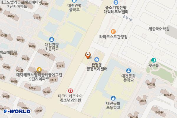 관평도서관 2층 위치 지도 — 대전광역시 유성구 테크노4로 131 (관평동)