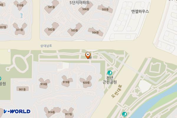 천년근린공원 위치 지도 — 대전광역시 유성구 대전광역시 상대동 484-5