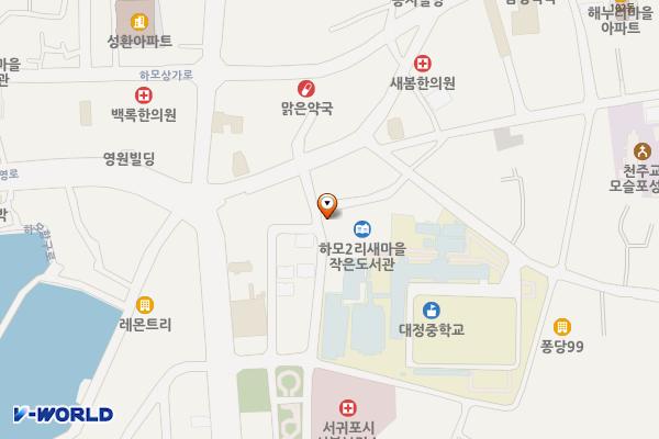 하모리 삼성의원 앞 공영주차장 위치 지도 — 제주특별자치도 서귀포시 대정읍 하모리 841-58