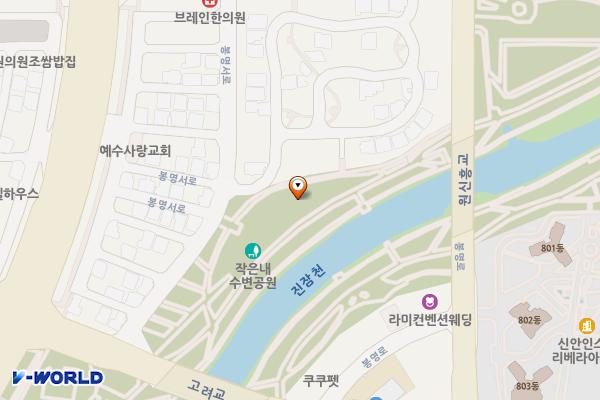 작은내수변공원 위치 지도 — 대전광역시 유성구 봉명서로20번길 10 (봉명동)