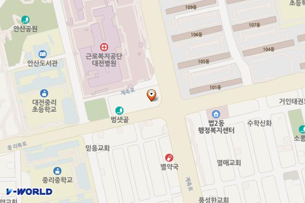 동아빌딩 위치 지도 — 대전광역시 대덕구 중리북로 4(법동)