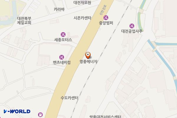 ㈜SH에너지 영풍주유소 위치 지도 — 대전광역시 대덕구 신탄진로 584(상서동)
