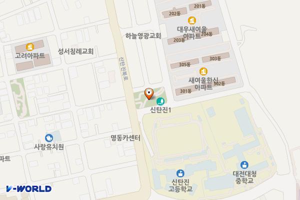 신탄어린이공원 공중화장실 위치 지도 — 대전광역시 대덕구 신탄진동21