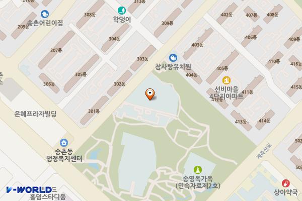 동춘당근린공원(1) 공중화장실 위치 지도 — 대전광역시 대덕구 송촌동463