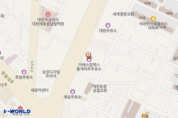 지에스칼텍스(주)대전톨게이트주유소 위치 지도 — 대전광역시 대덕구 동서대로 1762(비래동)