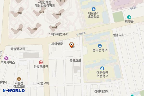중리종합시장(와우댄스) 위치 지도 — 대전광역시 대덕구 중리북로37번길 7, 중리종합시장(와우댄스) 1동 1층 1호 (중리동)