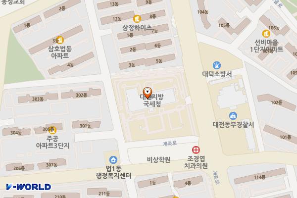대전지방국세청 공중화장실(1F) 위치 지도 — 대전광역시 대덕구 계족로 677