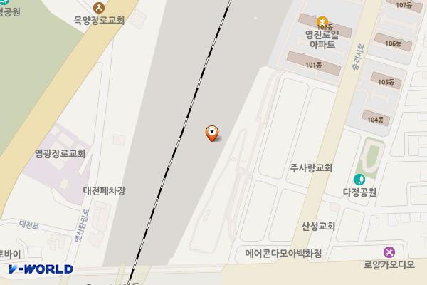 철도변공원 공중화장실 위치 지도 — 대전광역시 대덕구 중리동355-7