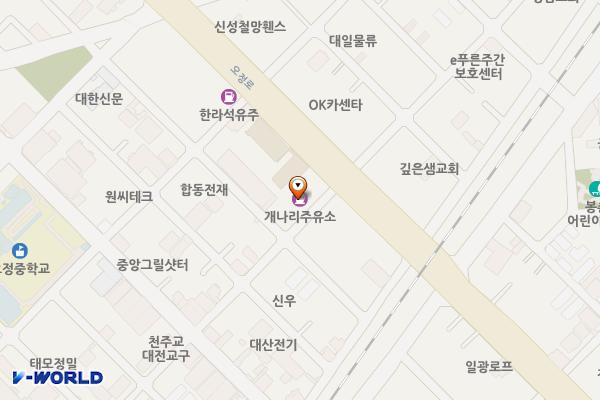 개나리주유소 위치 지도 — 대전광역시 대덕구 오정로 53(오정동)