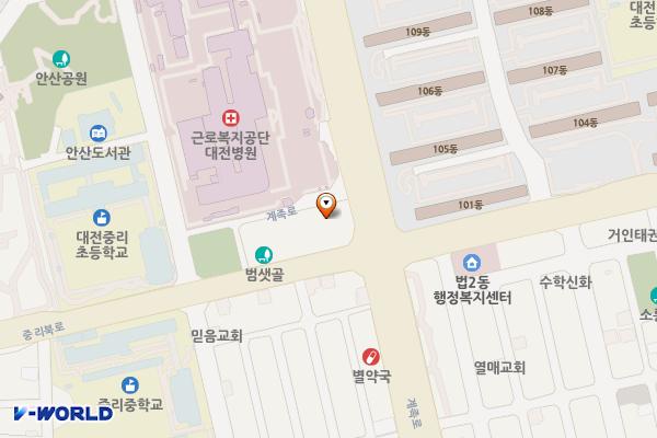 서한빌딩 위치 지도 — 대전광역시 대덕구 계족로 629(법1동)