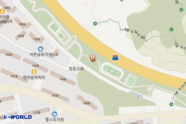 송촌생활체육공원(2) 공중화장실 위치 지도 — 대전광역시 대덕구 법2동66-9