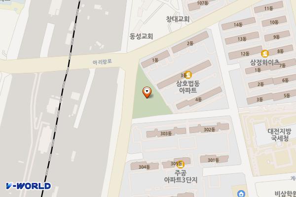 바우배기어린이공원 위치 지도 — 대전광역시 대덕구 법동 280-1