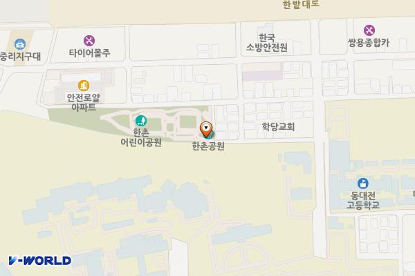 한촌어린이공원 공중화장실 위치 지도 — 대전광역시 대덕구 한밭대로1114번길 34-8