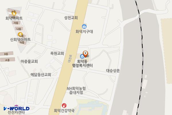 회덕동행정복지센터 위치 지도 — 대전광역시 대덕구 대전로 1376 (읍내동, 회덕동행정복지센터)