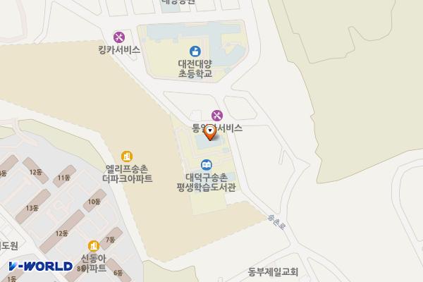 송촌도서관 위치 지도 — 대전광역시 대덕구 송촌로 59(송촌동)